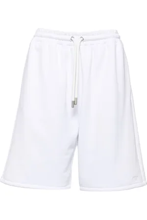 OFF-WHITE Logo-embroidered cotton shorts