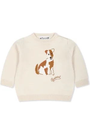 BONPOINT Logo-embroidered intarsia-knit jumper