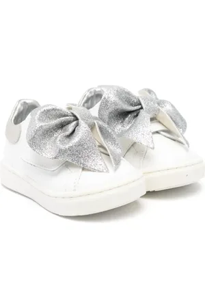 MONNALISA Bow-detail leather sneakers