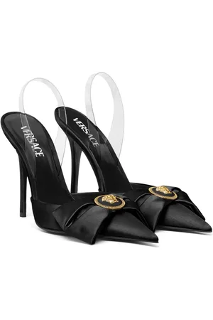 VERSACE Alia 110mm satin slingback pumps