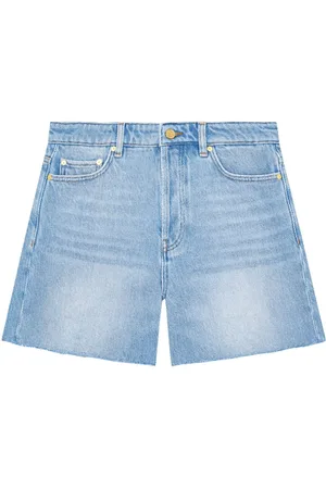 Ganni Raw-cut denim shorts