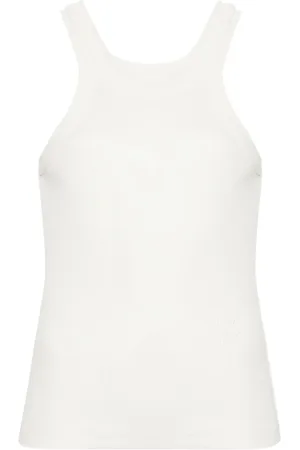 Closed Logo-embroidered ribbed tank top