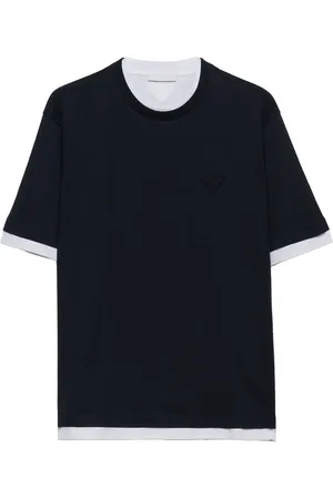 Prada Contrastingf trim cotton T-shirt
