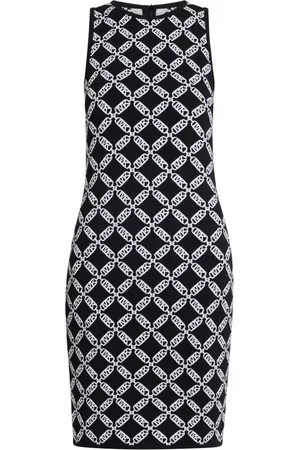 Michael Kors Empire Logo-jacquard sleeveless midi dress