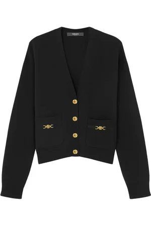 VERSACE Medusa-plaque V-neck cardigan