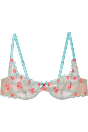 FLEUR DU MAL Rose and Vine embroidered balconette bra