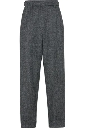 Brunello Cucinelli Herringbone-pattern tailored trousers
