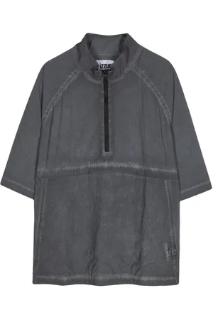 Izzue Faded-effect half-zip shirt