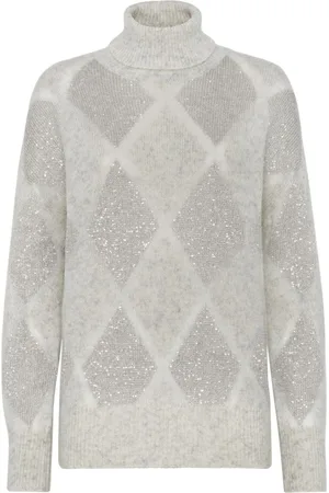 Brunello Cucinelli Sequined roll-neck jumper