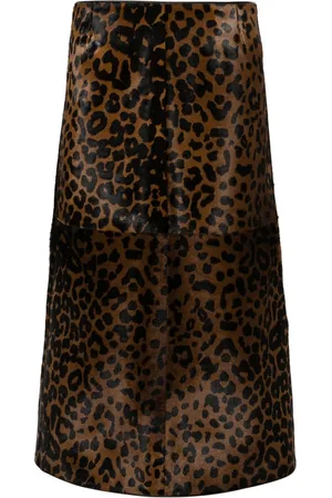 Totême Zeron leopard-print leather skirt