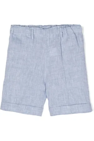 SIOLA Elasticated-waist linen shorts