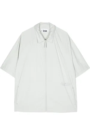Izzue Logo-print zip-up shirt