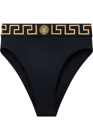 VERSACE Greca Border high-waist bikini bottoms