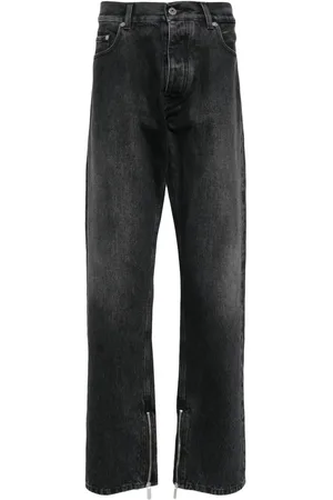 OFF-WHITE Zip-detail straigh-leg jeans