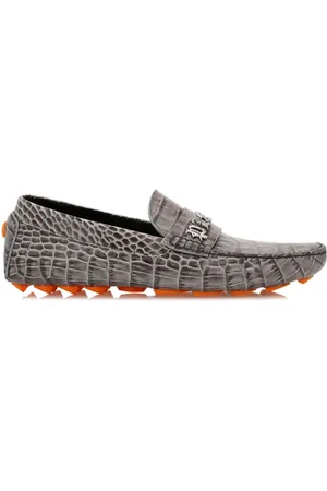 Philipp Plein Crocodile-embossed leather loafers