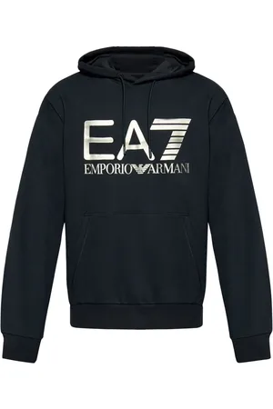 EA7 Logo-print cotton hoodie