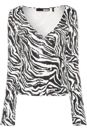 ROTATE Zebra-print sequinned top