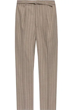 Etro Belted striped wool trousers