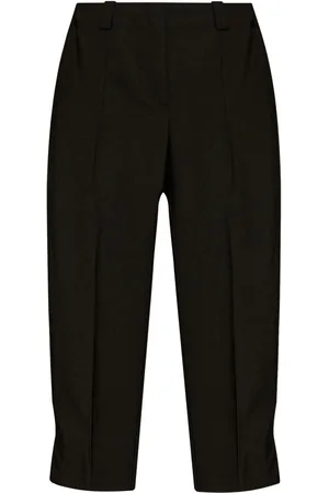 Kenzo Logo-appliqué wool cropped trousers
