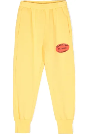 The Animals Observatory Text-print cotton track pants