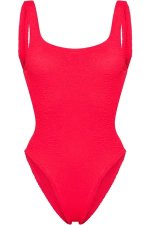 Hunza G Low-back textured swimsuit