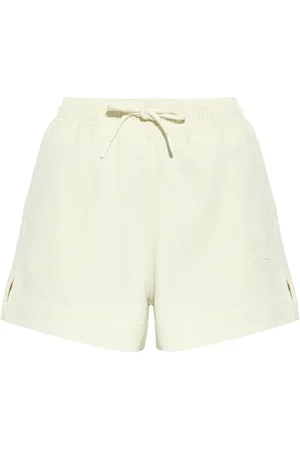 Ganni Logo-embroidered organic cotton shorts