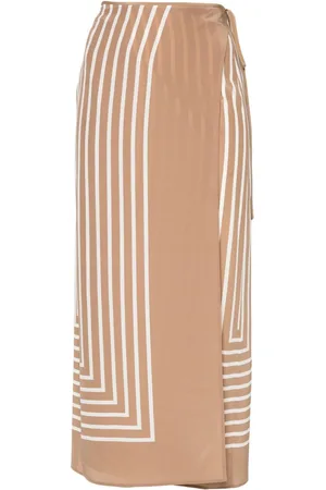 Totême Geometric-print wrap skirt