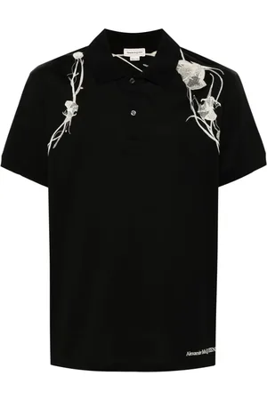 Alexander McQueen Pressed Flower-Harness polo shirt