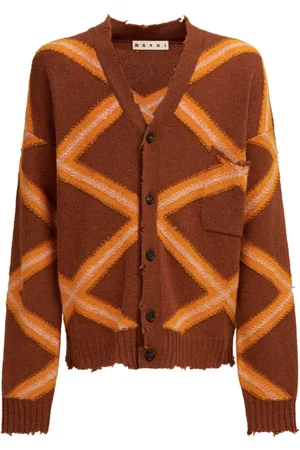 Marni Geometric-pattern virgin wool cardigan