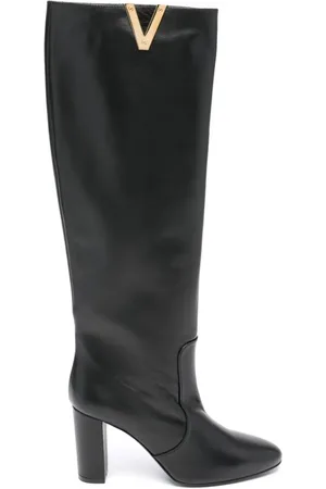 Via Roma 80mm V-plaque knee-high boots