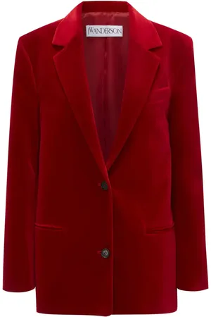 J.W.Anderson Floral-appliqué velour blazer