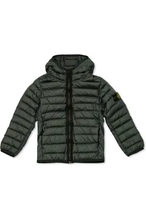 Stone Island Logo-patch hooded quilted jacket