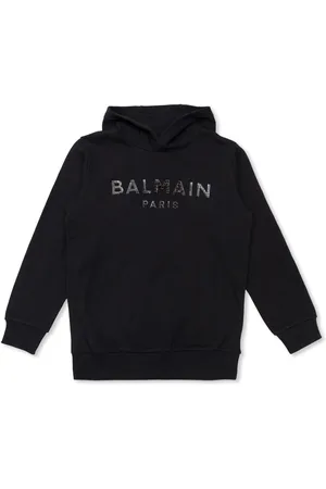 Balmain Logo-appliqué cotton hoodie