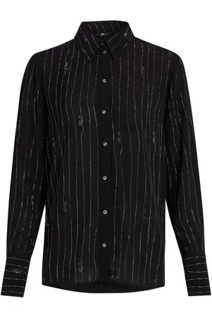 Karl Lagerfeld Pinstriped rhinestone-embellished shirt