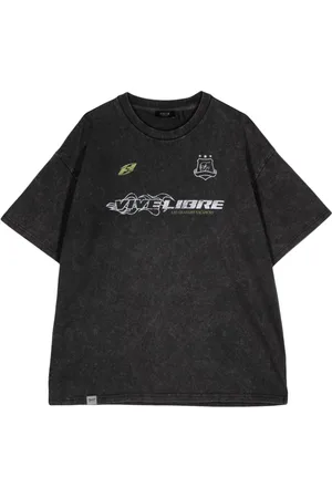 FIVE CM Slogan-print cotton T-shirt
