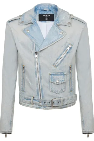 Balmain Denim cotton biker jacket