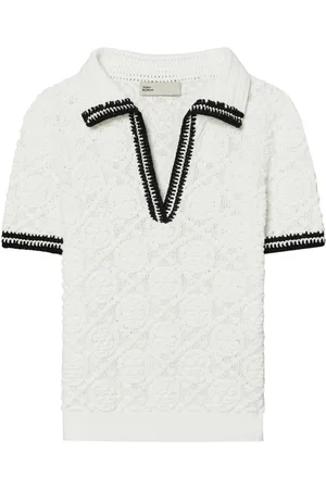 Tory Burch Pointelle-knit polo shirt