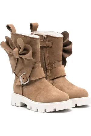 MONNALISA Bow-detail leather boots