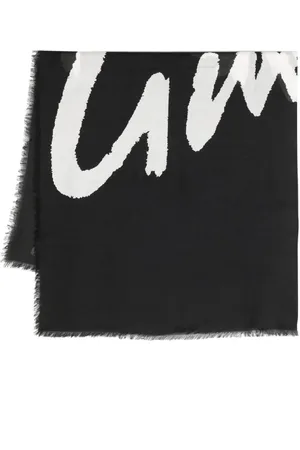 Givenchy Logo-intarsia frayed scarf