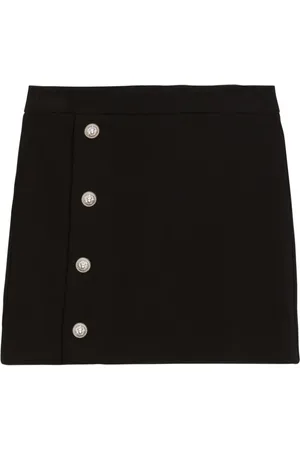 Balmain Logo-embossed knitted miniskirt