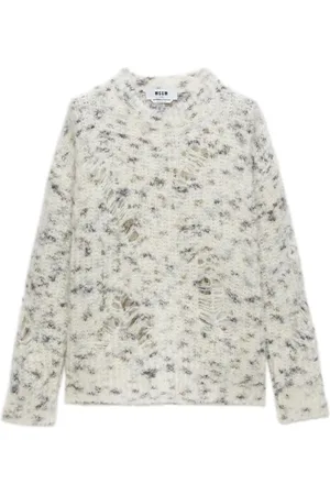 Msgm Distressed marble-knit jumper