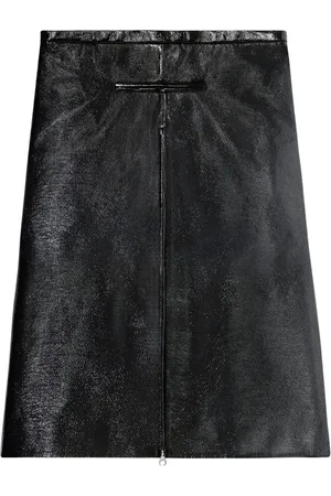 Courrèges Zip-detail coated midi skirt