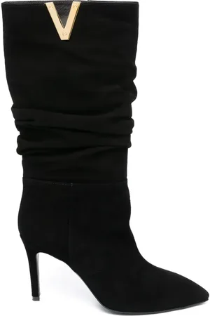 Via Roma V-plaque mid-calf boots
