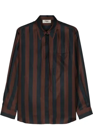 Fendi Pequin-stripe silk shirt