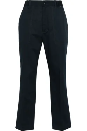 Moncler Logo-patch gabardine tapered trousers
