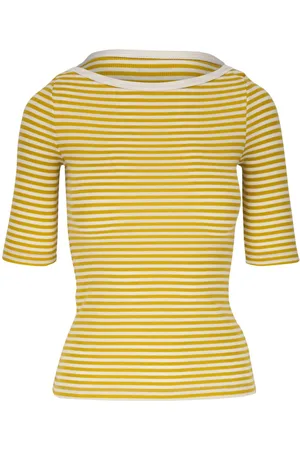 AG Jeans Striped ribbed-knit top