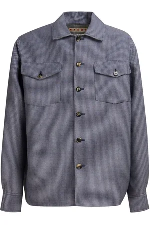 Marni Houndstooth-print flap-pocket shirt