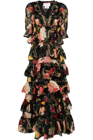 Camilla Ruffled floral-print dress