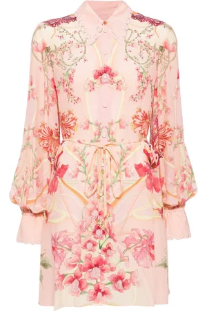 Camilla Floral-print shift shirtdress