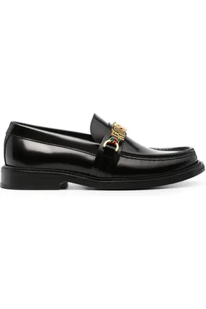 Moschino Logo-lettering leather loafers